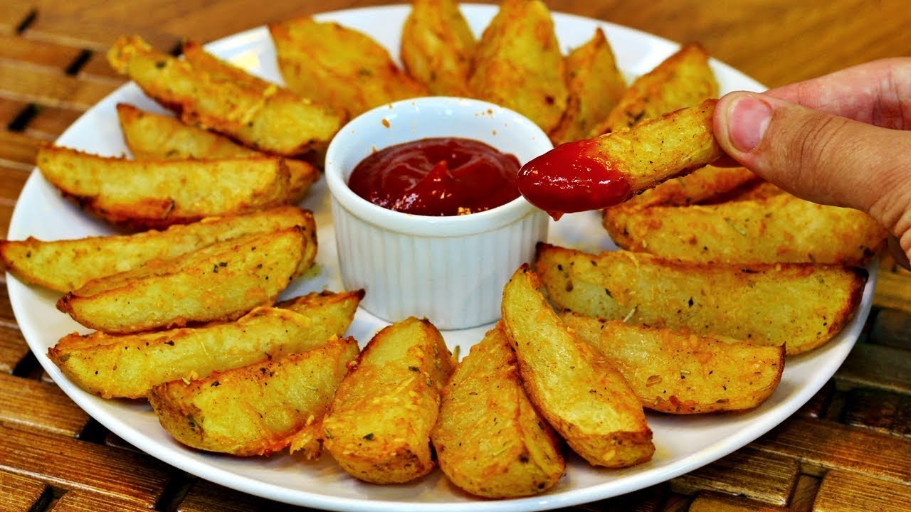 Batatas Assadas com Alho e Parmesão